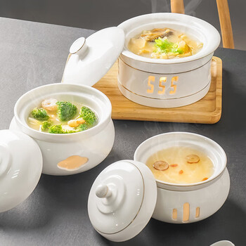 Pupan hotel sea cucumber cup with stove alcohol candle heating insulated sugar water dessert bowl bird's nest stew cup one wing cup heating 5.5-inch hengtong solid color 200ml