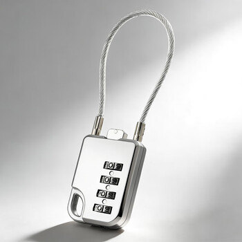 Wire lock password lock padlock outdoor helmet lock suitcase rope lock household waterproof and rust-proof small cabinet lock 025 silver
