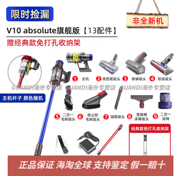 Dyson (dyson) v12 vacuum cleaner v8v10 household large suction cat hair wireless mite remover suction and mopping all-in-one sample machine v10 absolute 13 accessories free bracket