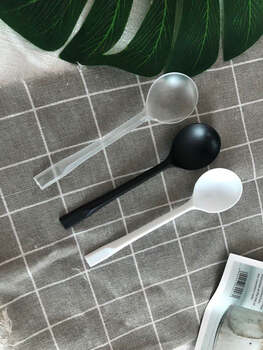 Qiao bo lai disposable spoon spoon delivery dessert roasted grass spoon individually packaged thickened commercial moon cake knife and fork 1027 bulk 1000 pieces (color remarks)