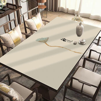 Yonghuan new tablecloth 2025 new table mat no-wash waterproof oilproof anti-scalding coffee table mat desktop mat jingxin/363a double-sided leather 110x240 beautiful and practical