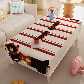 Fantasy cartoon special-shaped coffee table cloth tablecloth desktop decoration tablecloth irregular tablecloth tv cabinet side cabinet dust-proof cover towel painted small black special-shaped short plush 80x200cm suitable for table length 140160cm