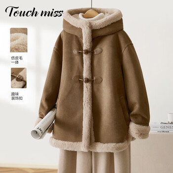 Touchmiss (touchmiss) fur integrated lamb wool jacket for women autumn and winter 2026 new temperament fashion simple thickened warm top palm color s