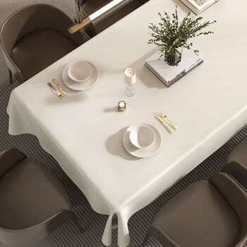 Fantasy solid color tablecloth disposable coffee table round table dining table cloth rectangular ivory white 160x140cm table length 1.11.2 meters
