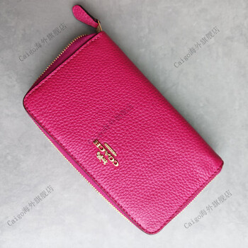 Coach new women's short buckle wallet card holder storage bag c4124 imrrp rose red clutch wallet