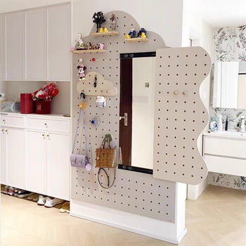 Core hole board entrance invisible dressing mirror push-pull entry entrance decorative storage rack custom wall-mounted high-end light luxury style l explosive customization all sizes + colors + shapes