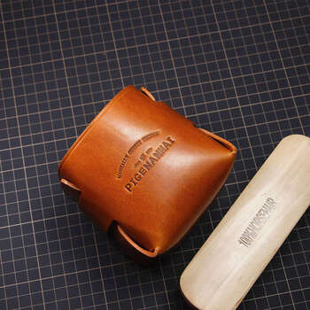 Yusenyi american pen holder storage bag foldable storage box stationery sundries desktop ornaments handmade brown storage bag