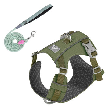 Shiganu dog harness rope vest style pet chest baby bag large and small dogs bichon frize shiba inu corgi puppy dog walking 8923 military green harness + 1.5 meter round rope s size suitable for dogs 8-15 jin