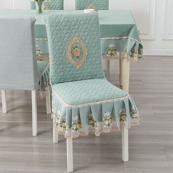 Fantasy chair cover, stool cover, set chair cover, cushion backrest, integrated dining chair back cover, military green, flower in the mirror, baby velvet, one chair cover