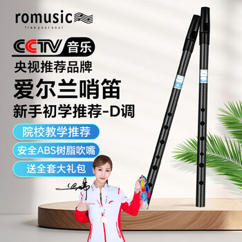 Romusic whistle irish d key six-hole recorder mouth flute adult student beginner professional playing instrument black