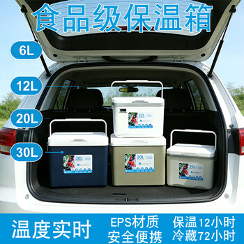Longbaida car portable insulated box refrigerated fresh-keeping insulated box for stalls special outdoor camping equipment food insulated box white 6l without thermometer