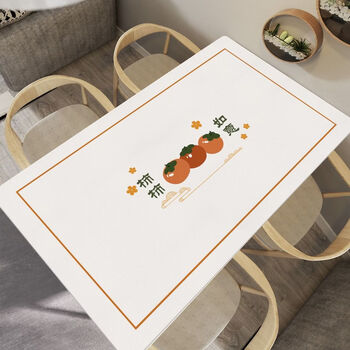Fantasy table mat waterproof, oil-proof and anti-scalding leather tablecloth, high-end light luxury pvc silicone mat 2025 new style customized thickened oil-proof silicone everything goes well 50x120cm