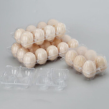 Runhuanian plastic medium-sized 10-piece egg-turned-duck egg quail egg blister packaging box transparent newborn egg tray 10-piece transparent egg box-5 pack