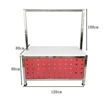 Extra thick stainless steel thickened pork one-piece dividing table force shock-proof plate pork bone table 1.5 meters long, 0.8 meters wide, 0.8 meters high, 0.8 meters hanging meat rack with meat plate