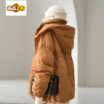 Chujing u orange hooded white duck down jacket female internet celebrity super nice simple korean style winter jacket orange s within 110 jin