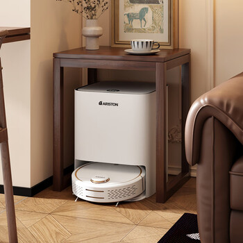 Qianmeiju sweeping robot storage rack sweeping household solid wood sofa side cabinet living room fish tank storage cabinet drinking water rack 607 walnut color (with wheels) pure solid wood