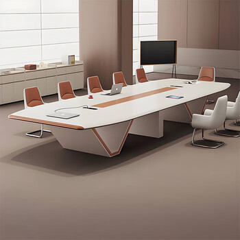 Shengli paint conference room table and chair combination light luxury reception large long table negotiation atmosphere conference table 2.4 meters table + 8 chairs