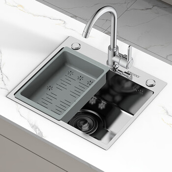 Kegoo (kegoo) large single-slot kitchen sink, stainless steel taichung lower integrated basin, small size k8033