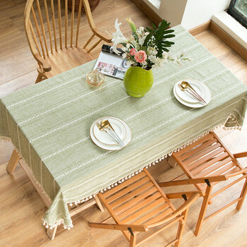 Yusen yifeng dining table and coffee table tablecloth rectangular tablecloth, hollow and beautiful - green 140*250