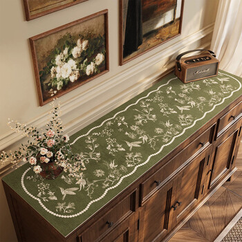 Fantasy french retro sideboard tv cabinet wine cabinet anti-scalding tablecloth no-wash leather tabletop protective mat entryway shoe cabinet mat guyuan hanaying sideboard mat 30cmx90cm waterproof, oil-proof and easy to care