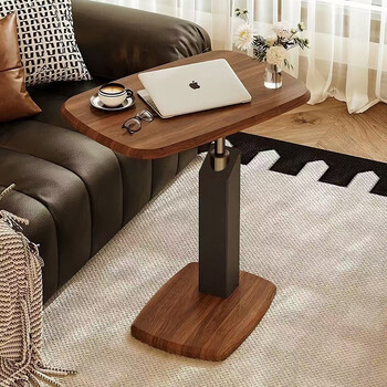 Zhuobo lifting coffee table living room side table tea table coffee table bar table movable bedside table computer table cj51 walnut color