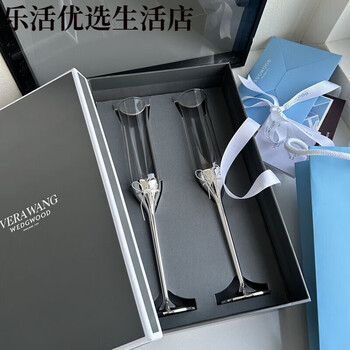 Vera wang champagne glass wedgwoodverawang love knot rope goblet wine glass wedding engagement pair with gift bag