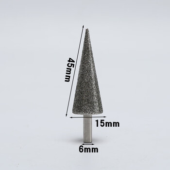 He jiagong's new electroplated emery coarse sand grinding bit drill bit for polishing cast iron rough stone peeling carving opening inner hole reaming 6*75*15*45_40 mesh 2 pieces