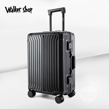 Walker shop brand new suitcase, large capacity, fashionable business travel suitcase, sturdy and durable trolley suitcase, black 24 inches