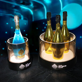 Fantasy and battle bar luminous round ice bucket double-layer ice bucket wine base champagne beer bucket other lights can be customized