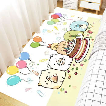 Yusenyi corner creatures thickened cartoon carpet floor mat full bedroom cute bay window living room dirty resistant large area corner creatures 1126 4060cm (crystal velvet material)