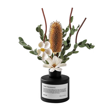 Shantou lincun flower arrangement home dried flower fire-free diffuse essential oil home rattan aroma decoration bedroom air freshening deodorization pure white gardenia approximately 00ml