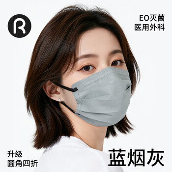 Runmi biotech 40% off medical surgical mask disposable adult high-look personality 40% off blue ash/50 pieces