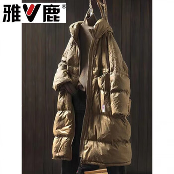 Yalu down jacket women's long 2026 new winter clothes fashionable loose large version thickened warm over-the-knee white duck down jacket brown
