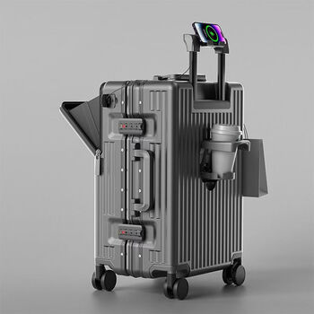 Ye yu front open lid suitcase women's new boarding trolley case 20 inches box 24 men and women 26 suitcase gun color 20 inches