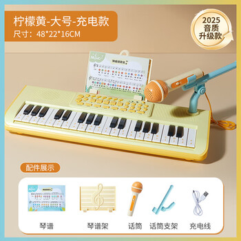Leleyu (leleyu) 37-key electronic keyboard children's toy musical instrument for beginners early education with microphone small piano for boys and girls birthday gift