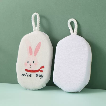 Yusenyi baby bath mud sponge children's bath towel dusty artifact newborn baby soft bath cotton does not hurt skin children's thickened double-sided bath rub bunny 1 pack