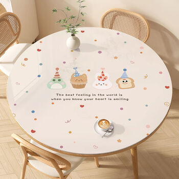Fantasy round table tablecloth disposable round dining table mat coffee table mat cartoon ice cream diameter 100cm