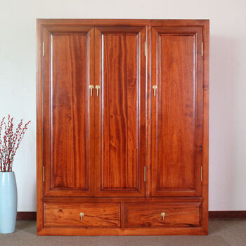 Fantasy wood wardrobe three doors multi-door integrated wardrobe top cabinet bedroom furniture rosewood color 140x55x176 3 doors