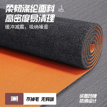 Xinjinngle home bedroom sound-absorbing carpet thickened floor mat sports sound insulation shock-proof room floor can be cut and fully matted gray single stripe-tpe upgraded version 6mm 40*60cm