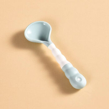 Runhua nian spoon for children to eat, infants and toddlers 1 to 3 years old, cartoon cute deep mouth home learning bendable spoon tableware, single spoon blue