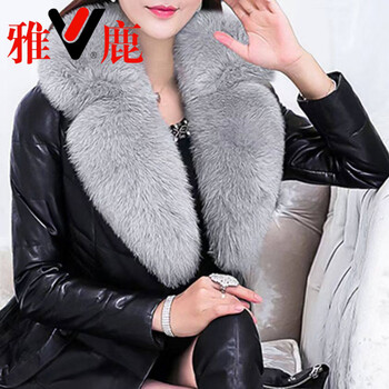 Yalu lightweight 2026 leather down jacket women's mid-length thickened large size big fur collar middle-aged mom winter jacket black m _recommended 90-100 catties