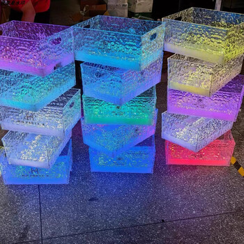 Fantasy bar luminous ice bucket ice pattern champagne frame beer frame anti-fall ice bucket upgraded ice bucket 24 pack anti-fall colorful light/can be fixed color