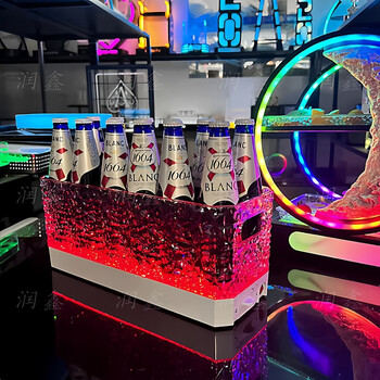 Fantasy bar luminous beer frame luminous ice bucket champagne bucket nightclub ice pattern cocktail bucket pack white background ice bucket 12 pack