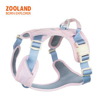 Zooland dog chest and back traction rope small, medium and large dog walking i-shaped explosion-proof, impact-proof and escape-proof pet chain monet pink chest and back l size (bust 75-100cm) recommended 50-80 jin