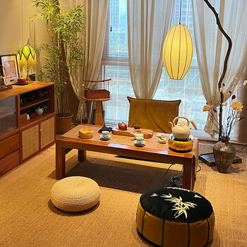 The middle shopkeeper solid wood tatami tea table chinese style bay window table balcony floor table low table old elm kang table simple small coffee table 120x55x40 rosewood color