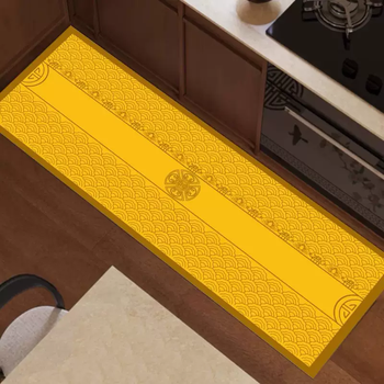 Yusenyi khaki kitchen floor mat absorbs water and oil, can be scrubbed, absorbs water, is quick-drying, non-slip, and can collect wealth. customizable diatom mud foot mats (gold) for good luck. 40 pieces. diatom mud 40x100 cm.