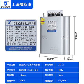 Shanghai compensation parallel power capacitor 0.4-30-3 40 15kvar bsmj0.4-15-3