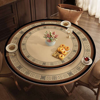 Yusenyi high-end guest restaurant round table mat is waterproof, dirt-proof, oil-proof, easy to care for, versatile tablecloth mat, lowes round table, round table mat, diameter 160cm
