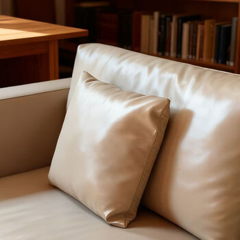 Pupan nordic designer original sofa first layer cowhide square pillow case simple living room leather back cushion off-white - double-sided first layer cowhide including pillow core 40*40 cm