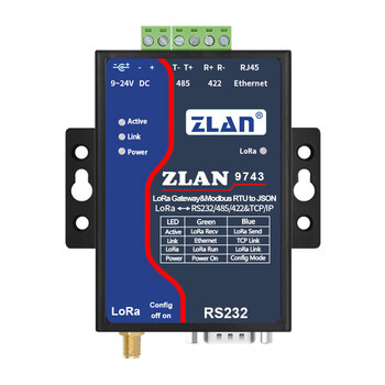 Zlan lora gateway wireless module serial port rs232/485/422/ethernet to lora two-way data transmission equipment zhuolan/z rs232_485_422_ethernet to lora (two-way